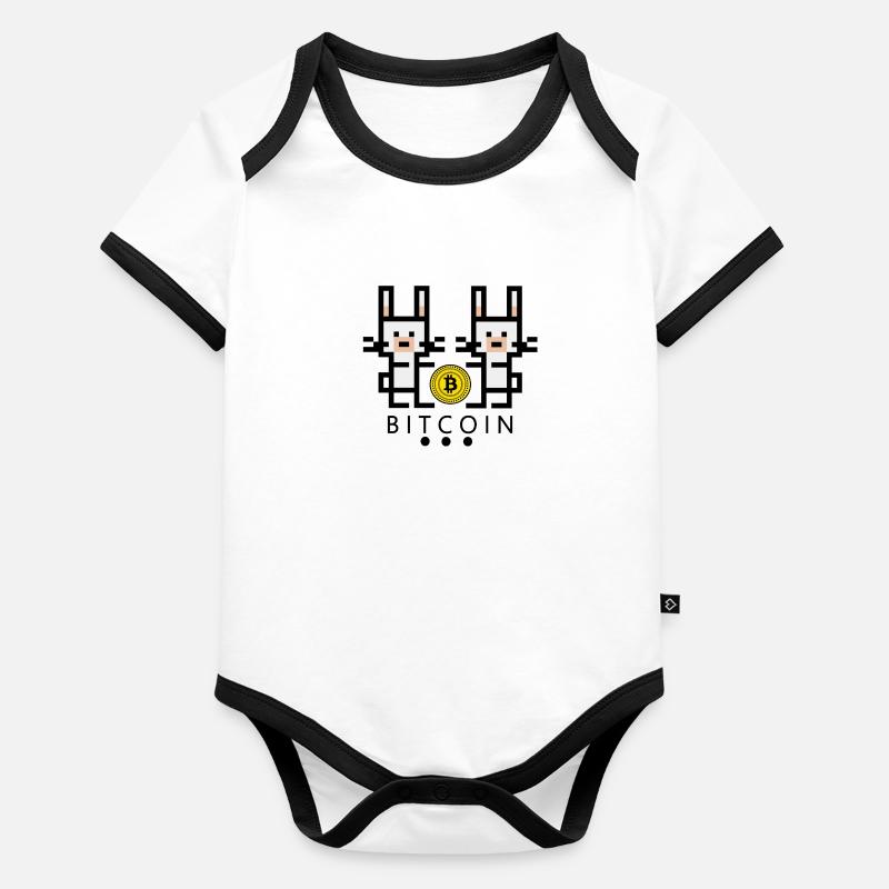 white rabbits collect bitcoin Organic Baby Contrasting Bodysuit