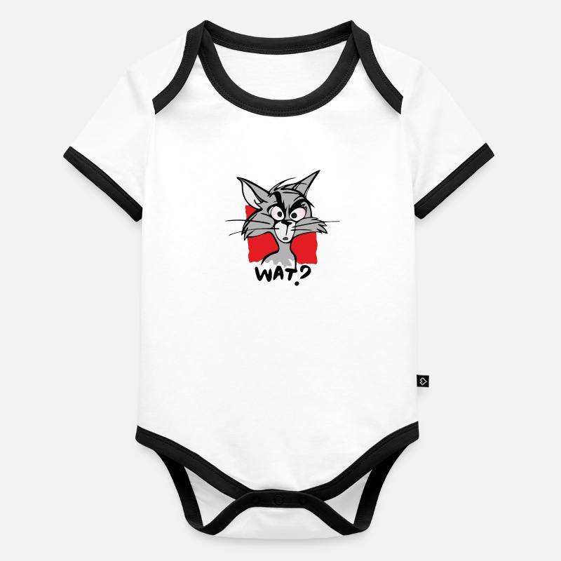 Cat WHAT? Organic Baby Contrasting Bodysuit