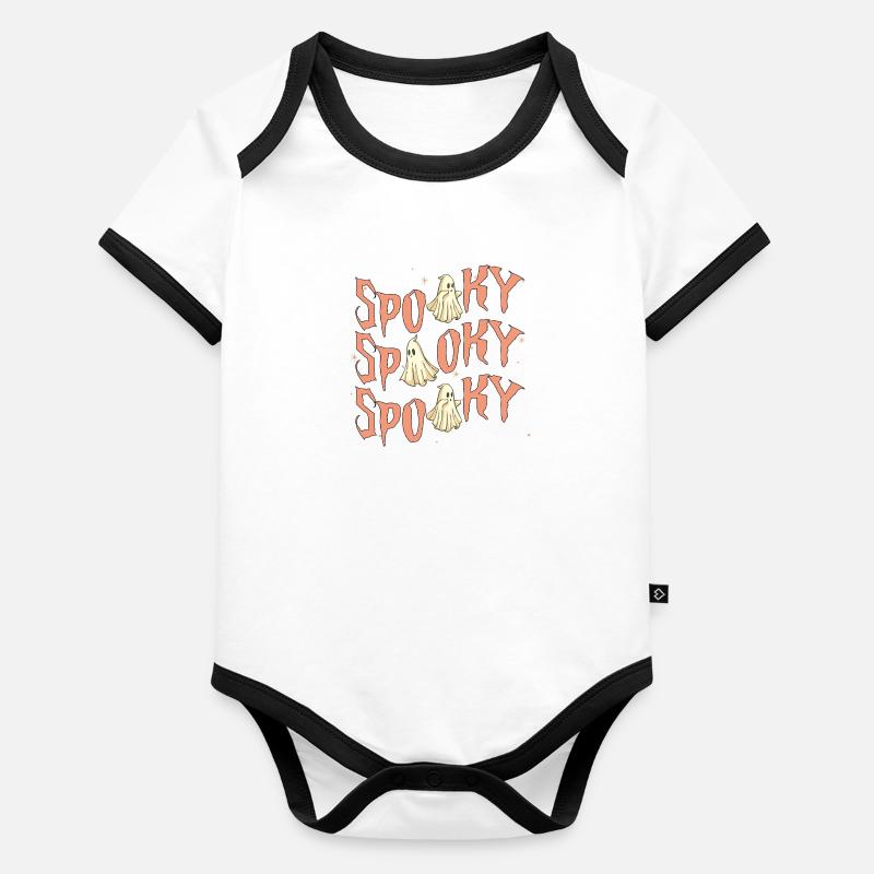Spoooky Halloween Body Bébé bio contrasté manches courtes