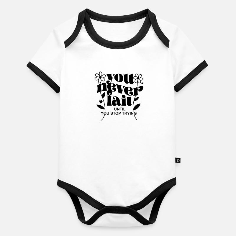 Tee-shirt positif Body Bébé bio contrasté manches courtes