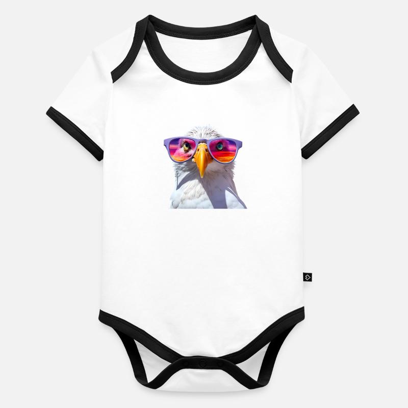 Seagulls Sunglasses Organic Baby Contrasting Bodysuit