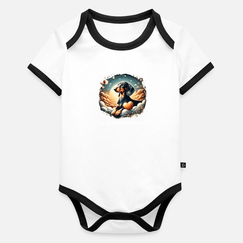 Rainbow Bridge Dachshund Reminder Organic Baby Contrasting Bodysuit