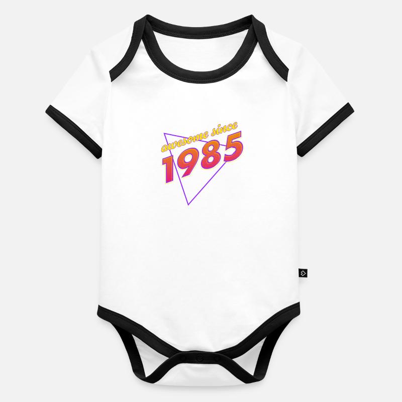 Rétro - Awesome since 1985 Body Bébé bio contrasté manches courtes