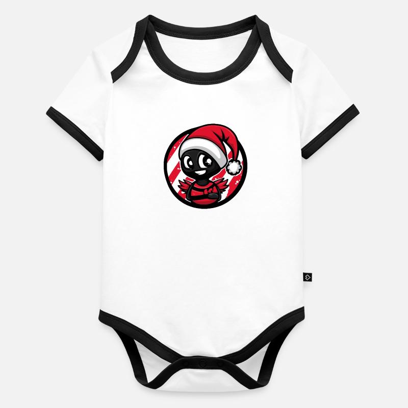 Fourmi Noël Noël Body Bébé bio contrasté manches courtes