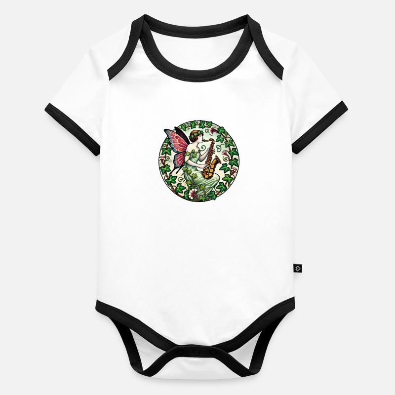 Saxophone Fairy Organic Baby Contrasting Bodysuit