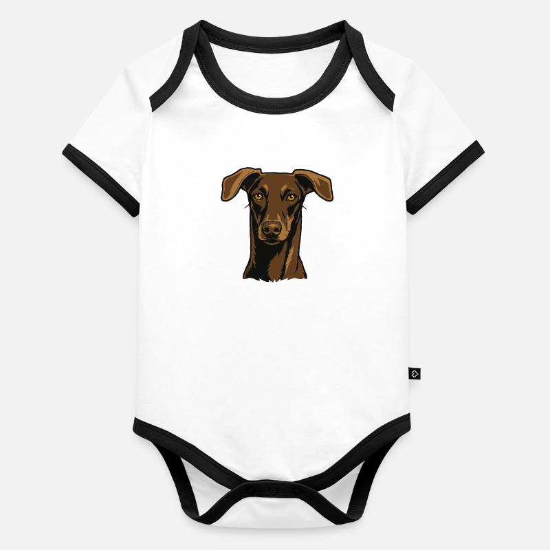 Fier lévrier – look noble Body Bébé bio contrasté manches courtes