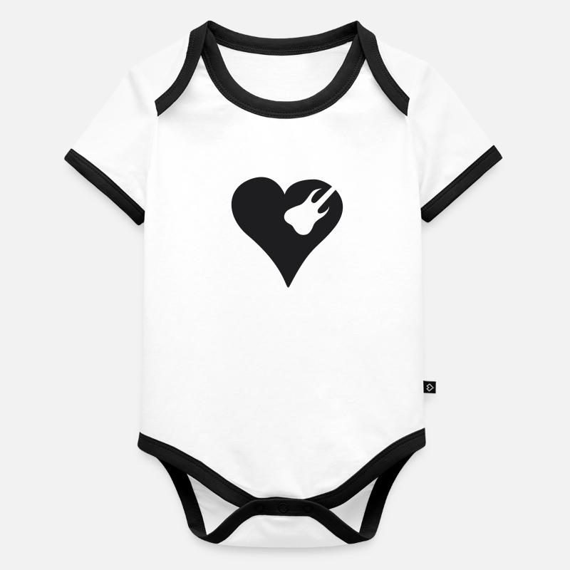 Rock Heart Black Baby Bio-Kurzarm-Kontrastbody