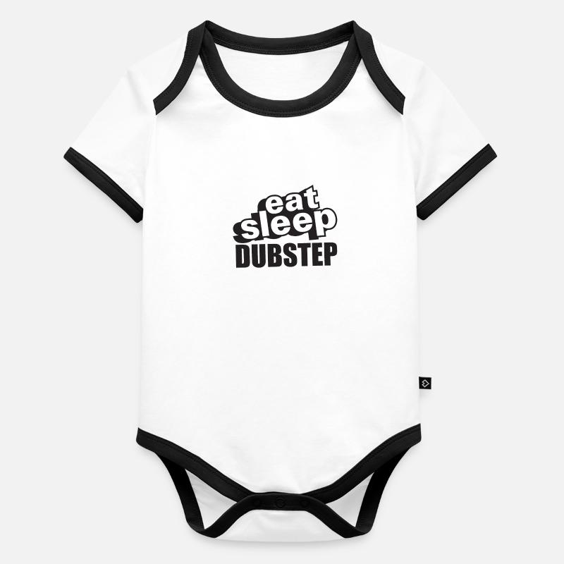 Eat Sleep Dubstep Body Bébé bio contrasté manches courtes