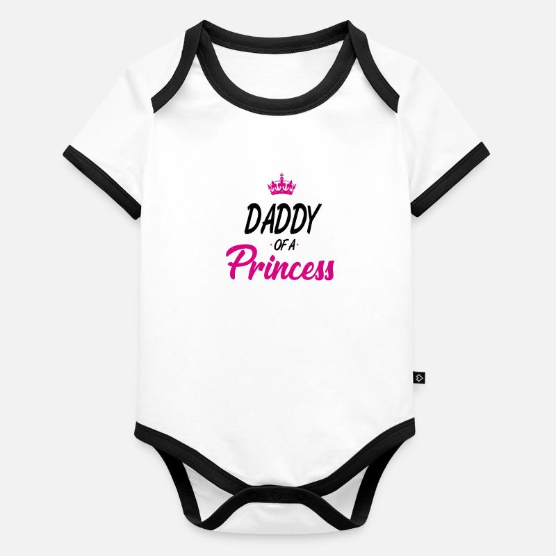 Vater Tochter Baby Bio-Kurzarm-Kontrastbody