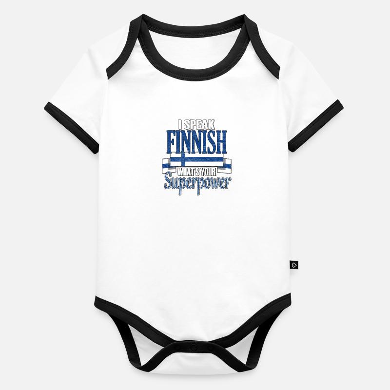 Finlande Body Bébé bio contrasté manches courtes
