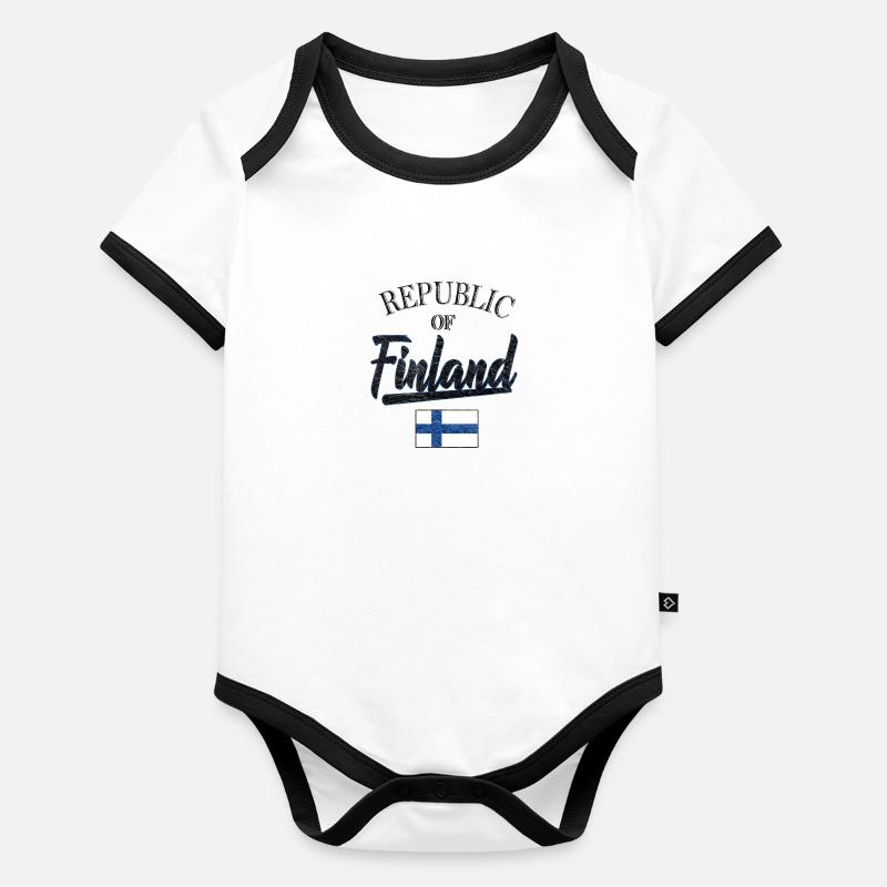 Finlande Body Bébé bio contrasté manches courtes