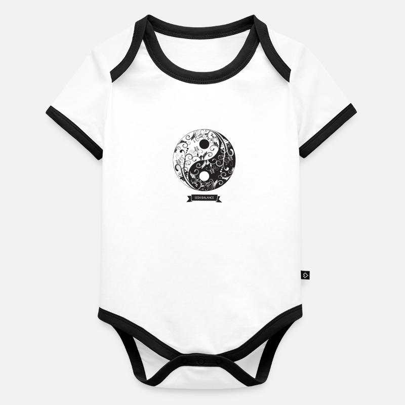 yin yang Body Bébé bio contrasté manches courtes