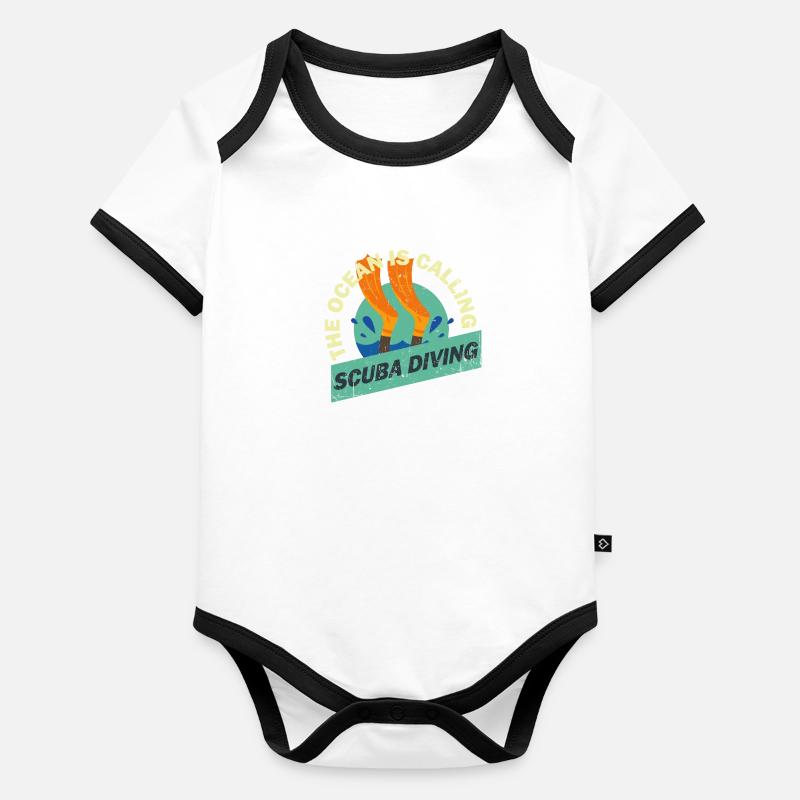 Scuba Diver Scuba Diving Diving Gift Body Bébé bio contrasté manches courtes