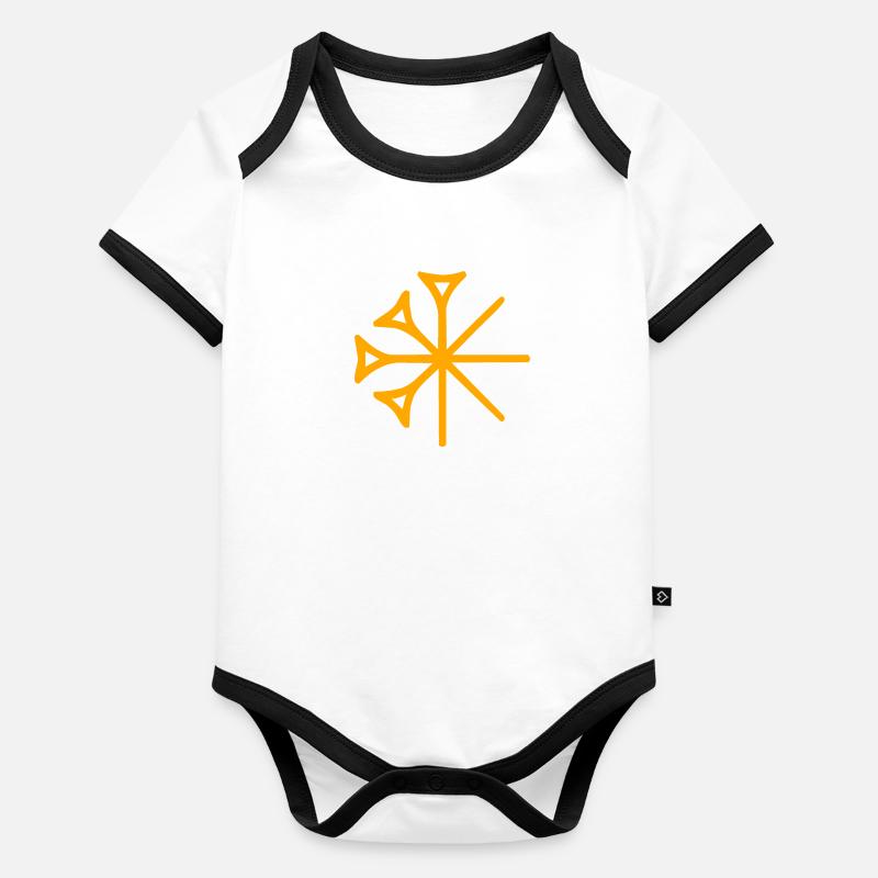 Keilschrift Sumer Dingir Stern Baby Bio-Kurzarm-Kontrastbody