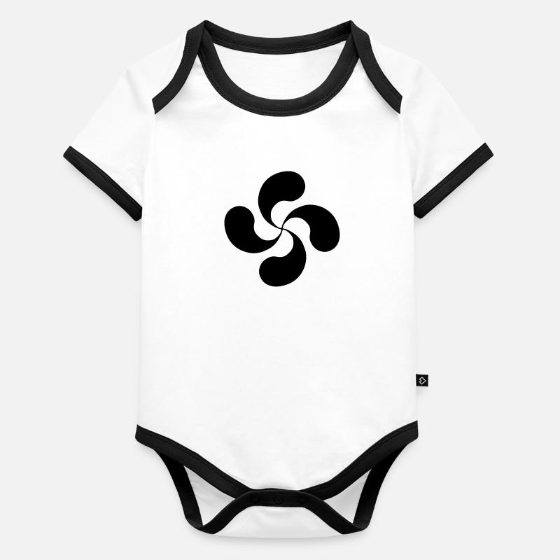 Croix Basque oldshool lauburu Body Bébé bio contrasté manches courtes