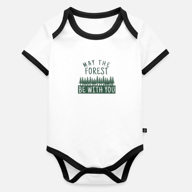 May the Forest be with you Baby Bio-Kurzarm-Kontrastbody