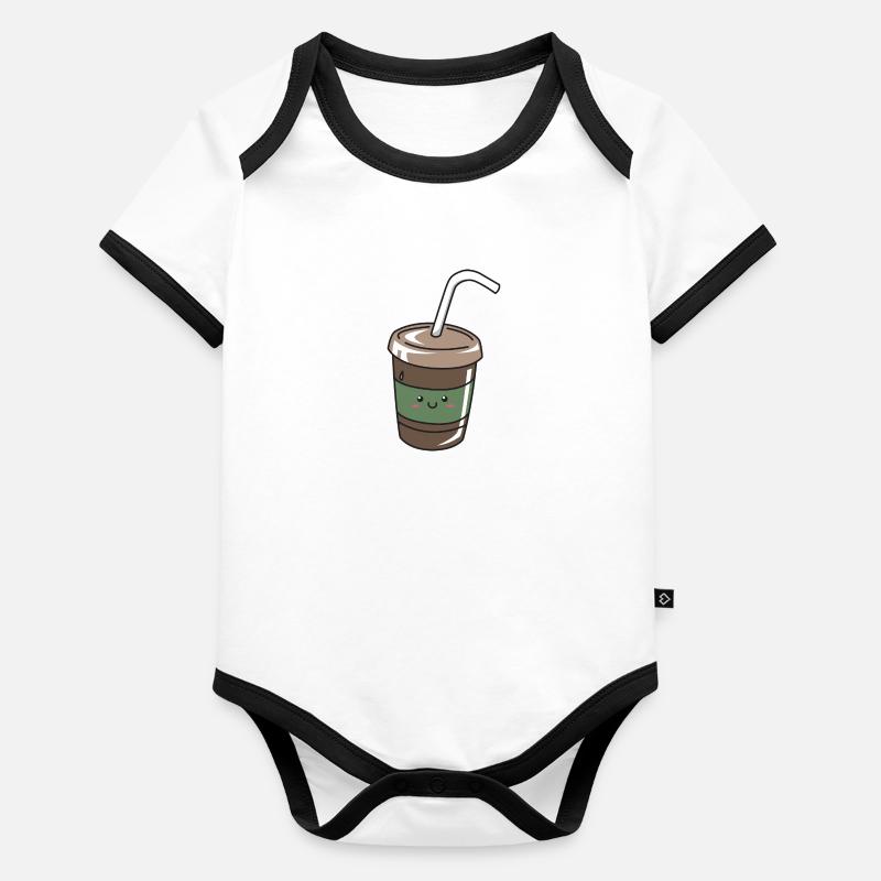 Café kawaii Body Bébé bio contrasté manches courtes