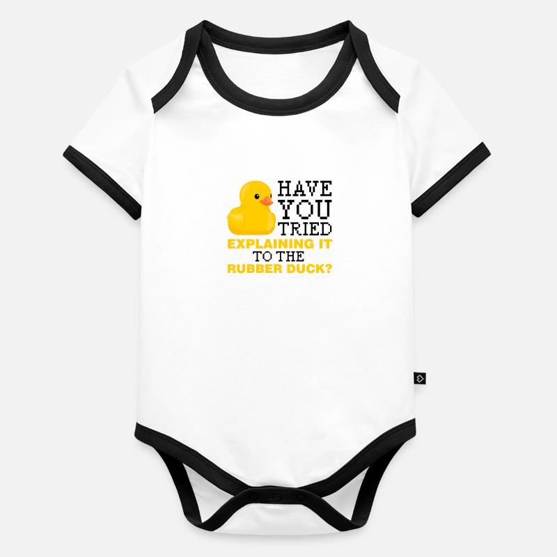 Have you tried explaining it to the rubber duck Organic Baby Contrasting Bodysuit