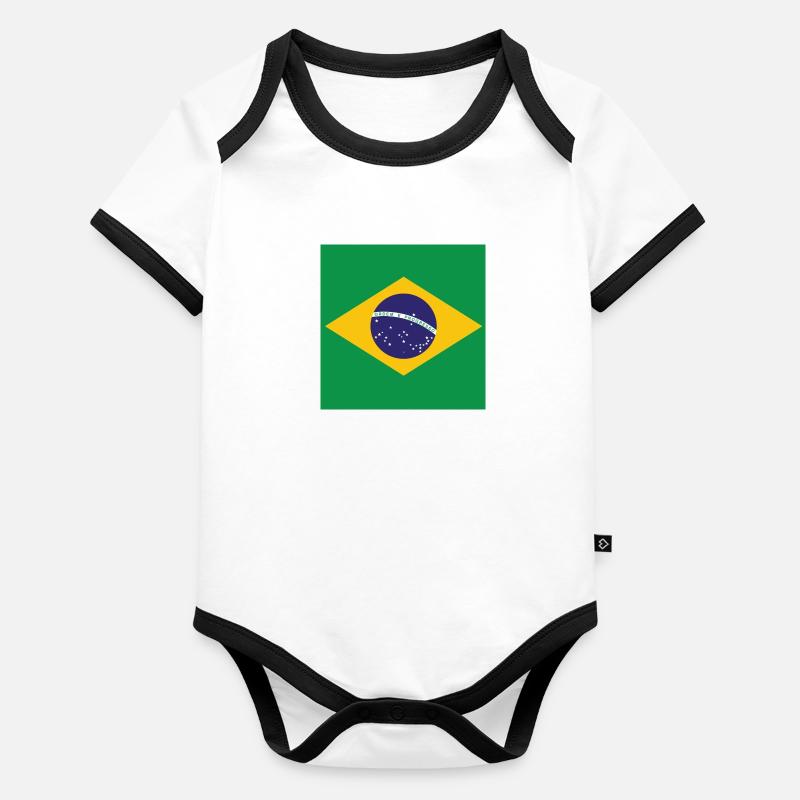Le Brésil Body Bébé bio contrasté manches courtes