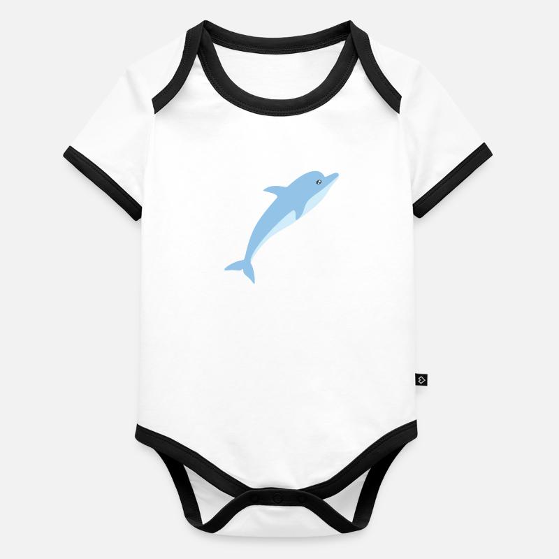 dauphin Body Bébé bio contrasté manches courtes