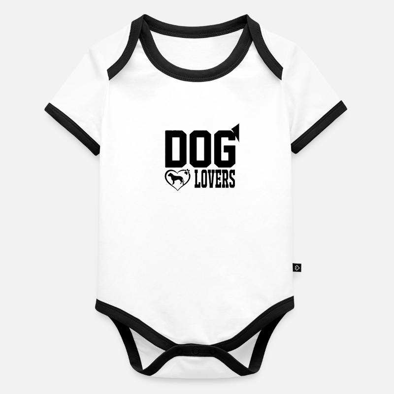 les amateurs de chiens Body Bébé bio contrasté manches courtes