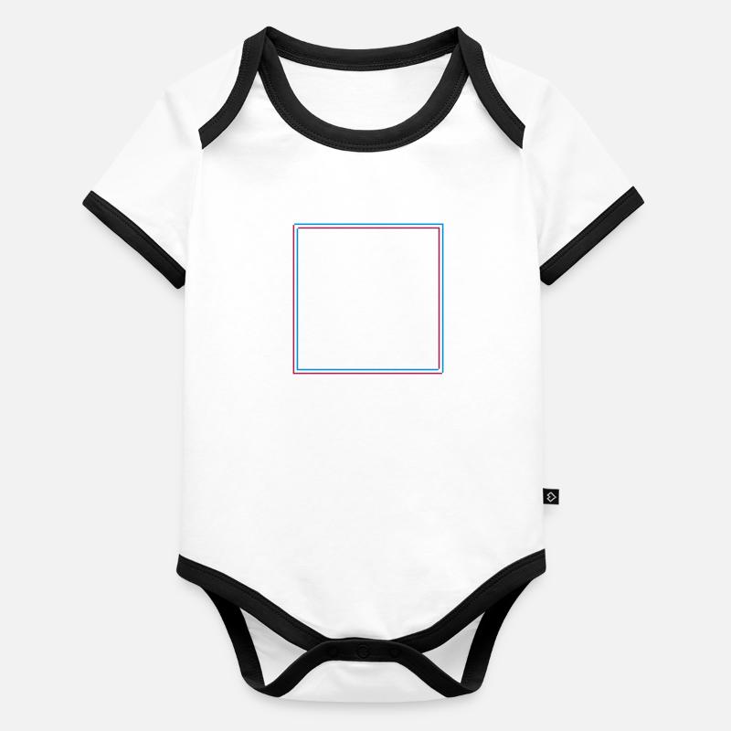 Rectangle carré 3D Body Bébé bio contrasté manches courtes