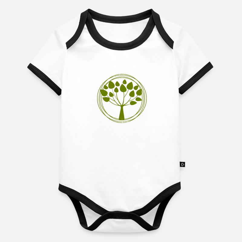 arbre de la vie Body Bébé bio contrasté manches courtes