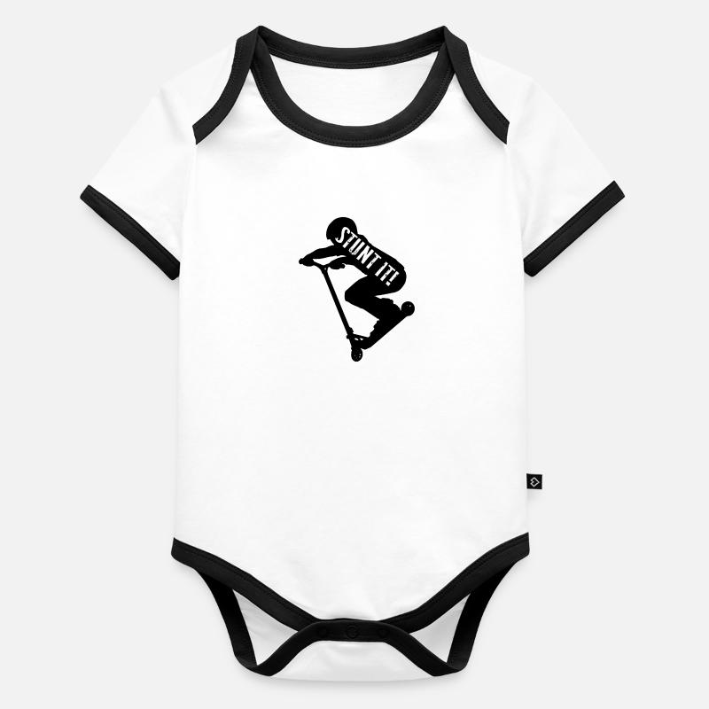 Stunt it boy Scooter Sport Hobby Geschenk Baby Bio-Kurzarm-Kontrastbody