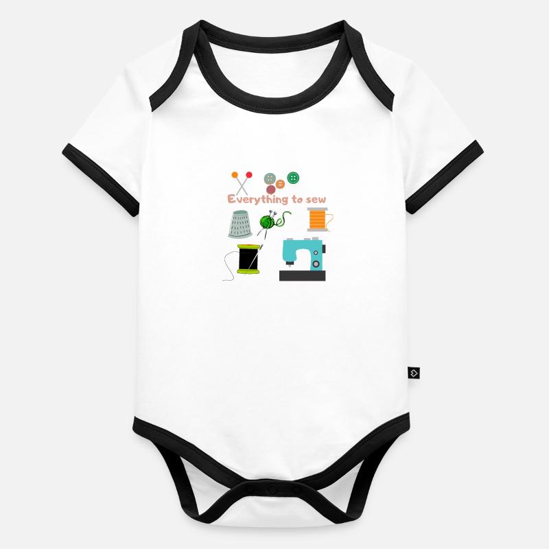 EVEYTHING À SEW Body Bébé bio contrasté manches courtes