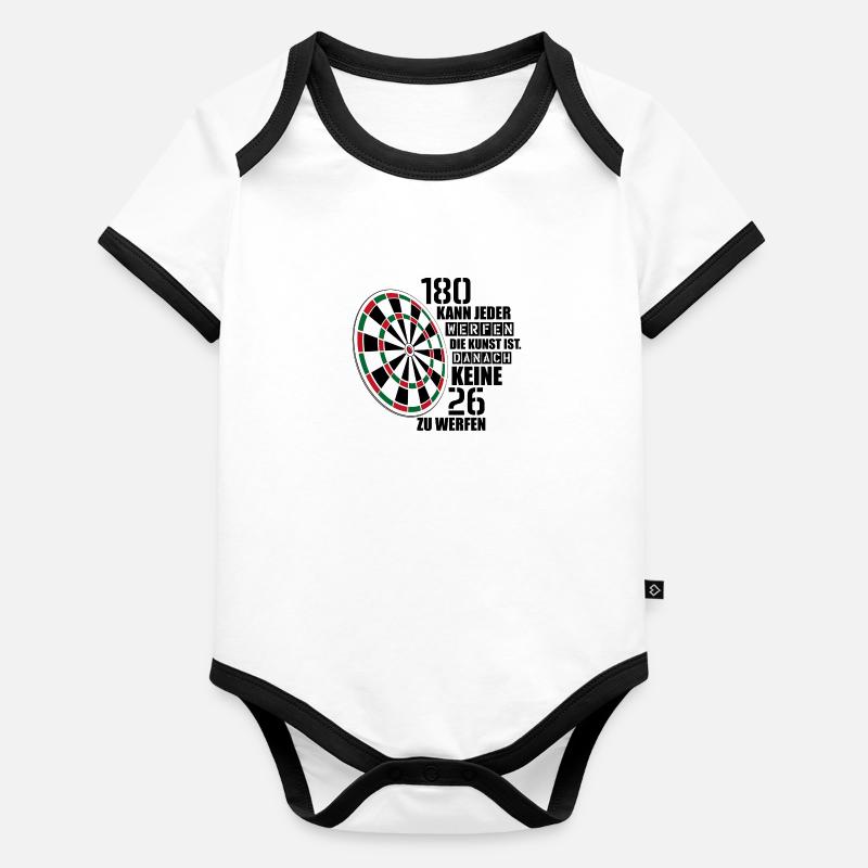 Werfen kunst Geschenk Spruch Darts Wurfspieß Baby Bio-Kurzarm-Kontrastbody