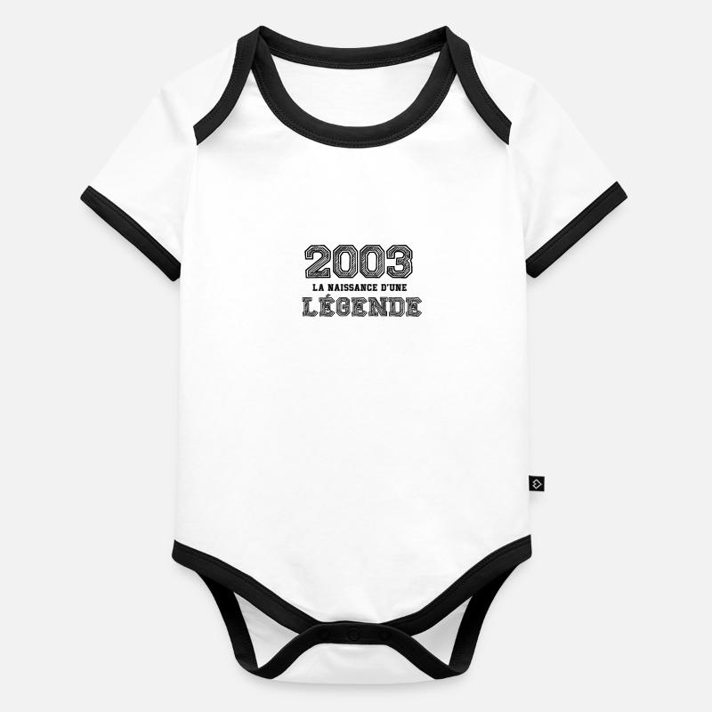 2003 la naissance d'une légende Body Bébé bio contrasté manches courtes