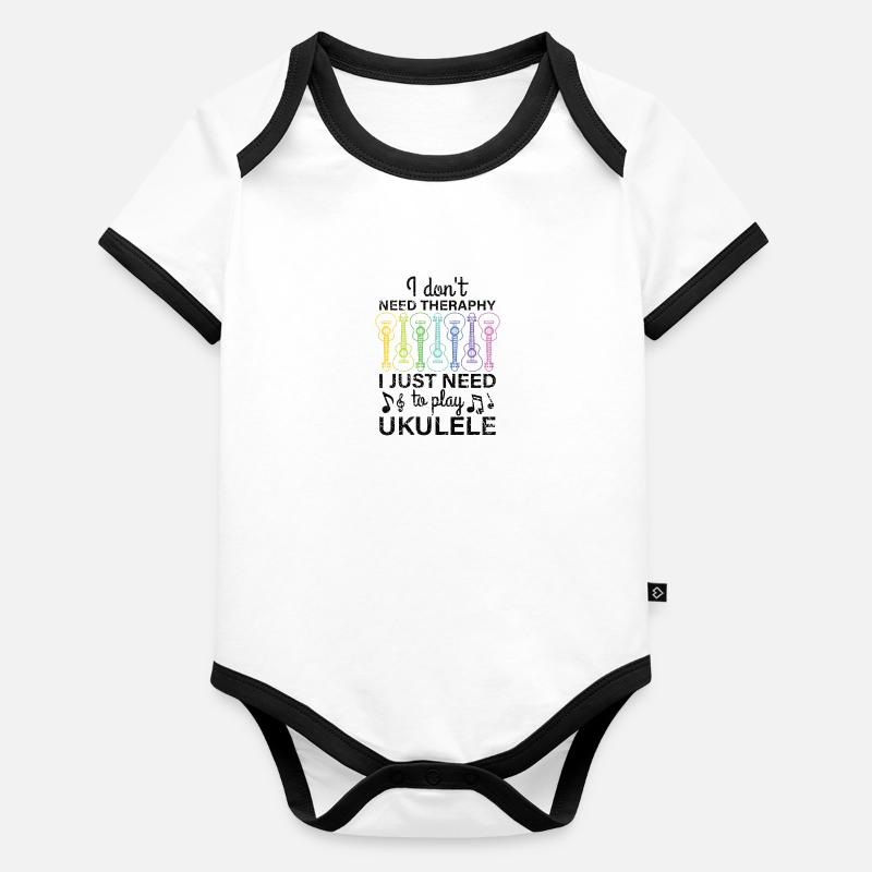 Ukulele Retro Spruch Witz Ukulelenunterricht Baby Bio-Kurzarm-Kontrastbody