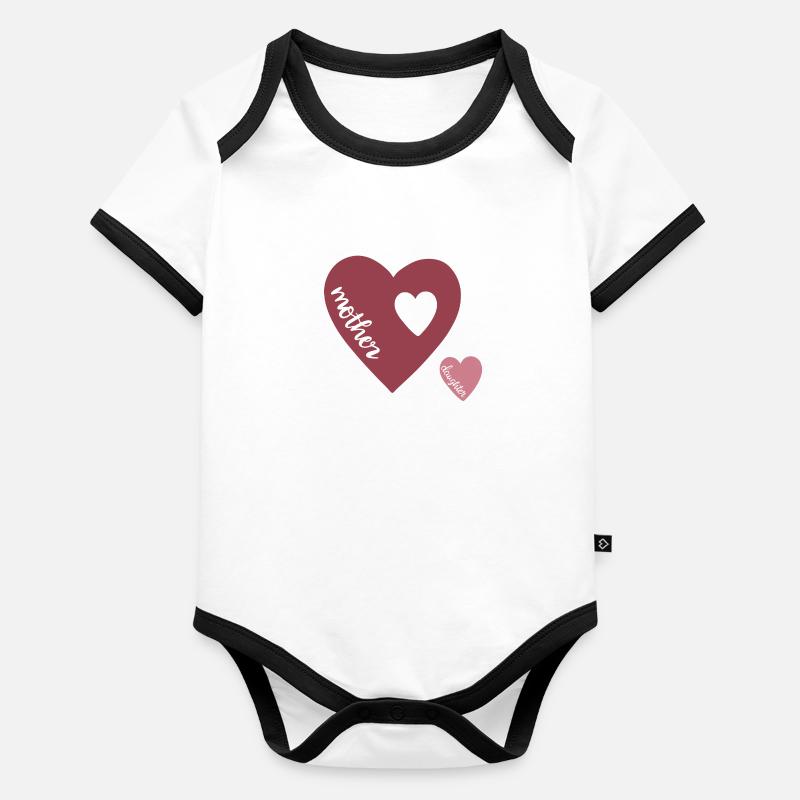 mère fille Body Bébé bio contrasté manches courtes