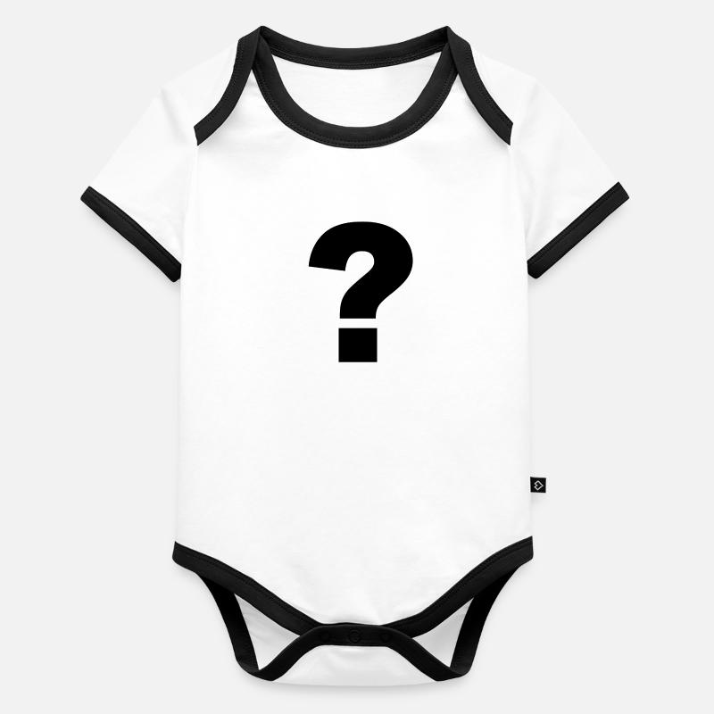 Question mark black Organic Baby Contrasting Bodysuit