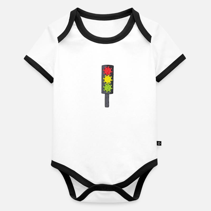 Feu de feu Corona Body Bébé bio contrasté manches courtes