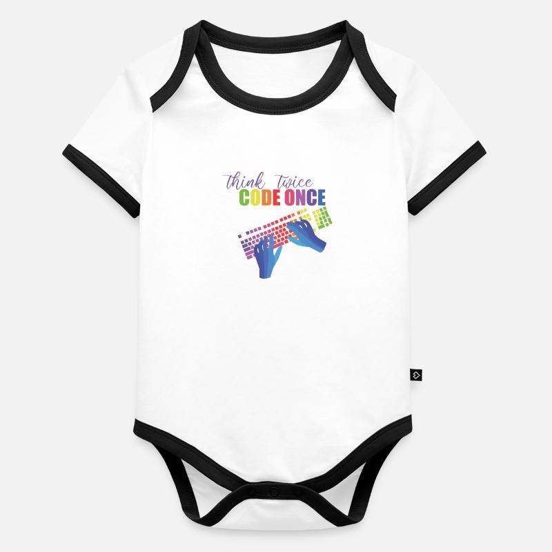 Programmeurs Body Bébé bio contrasté manches courtes
