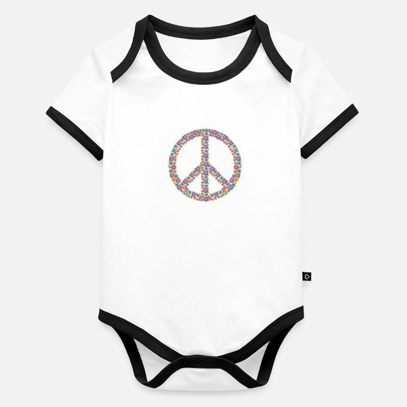 Paix Body Bébé bio contrasté manches courtes