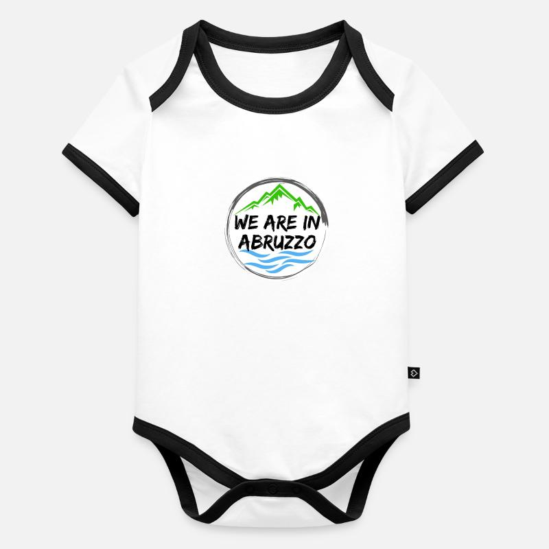 NOUS SOMMES DANS LES ABRUZZES Body Bébé bio contrasté manches courtes