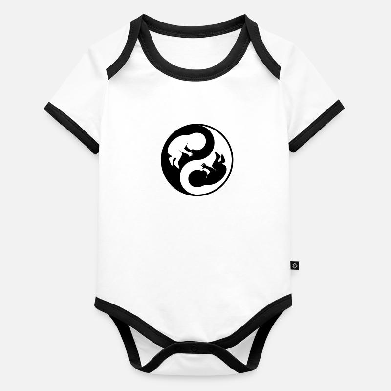 Bébés fœtus Yin Yang Body Bébé bio contrasté manches courtes