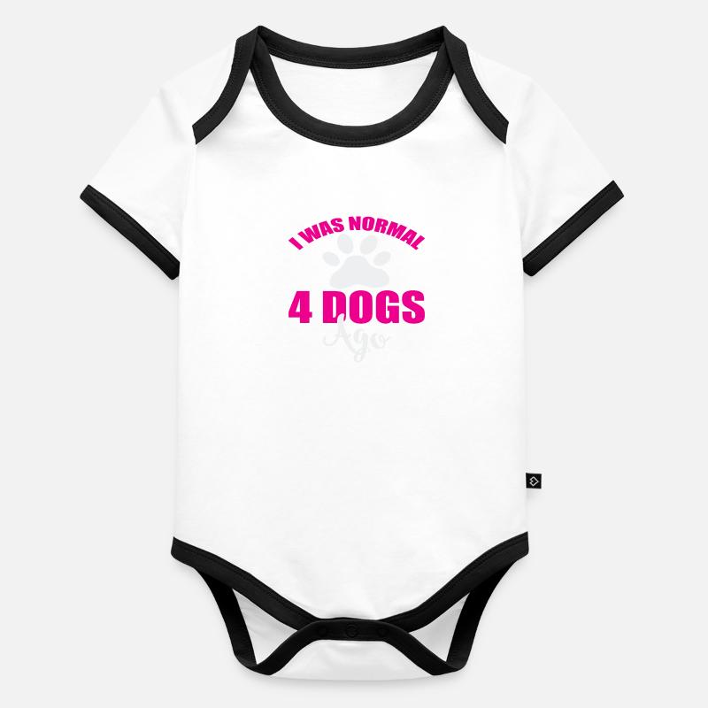 I was normal 4 dogs ago Body Bébé bio contrasté manches courtes