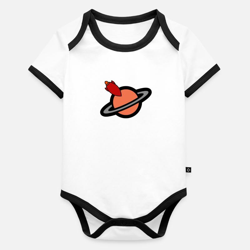 Zum Planeten Saturn Baby Bio-Kurzarm-Kontrastbody