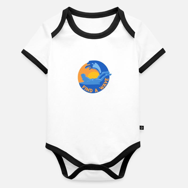 Trouver un bodysurf bodysuring Idée cadeau Body Bébé bio contrasté manches courtes