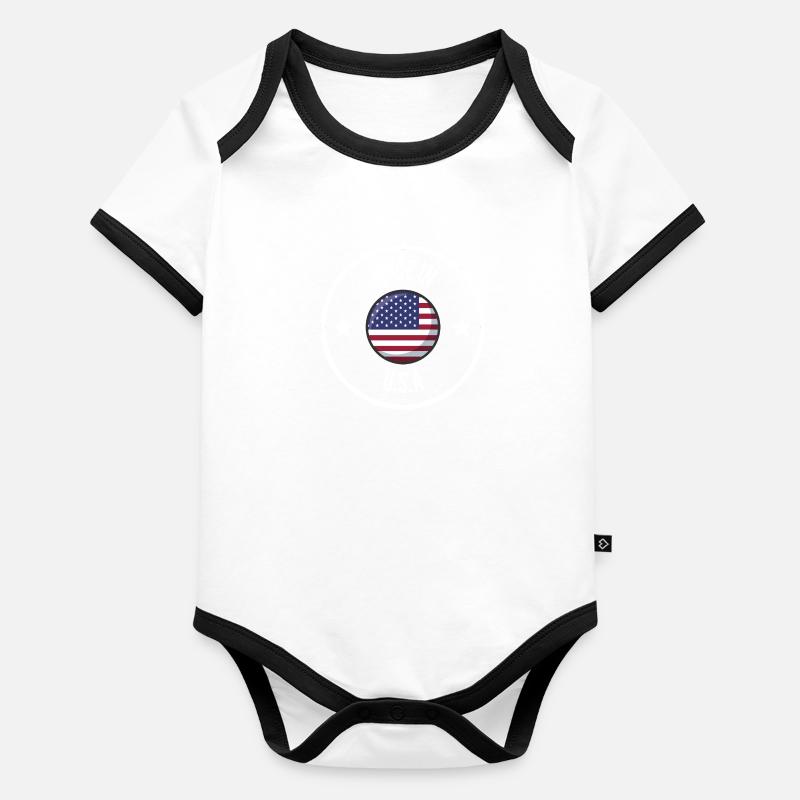 MADE IN USA White Body Bébé bio contrasté manches courtes