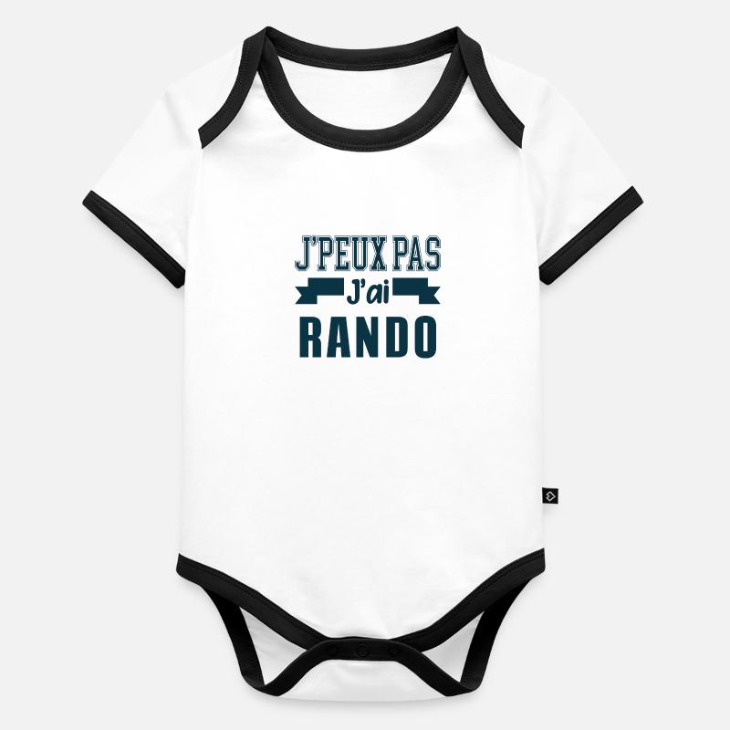 Je peux pas j'ai rando Body Bébé bio contrasté manches courtes