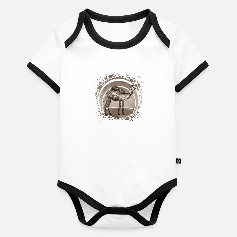 Kamel Baby Bio-Kurzarm-Kontrastbody