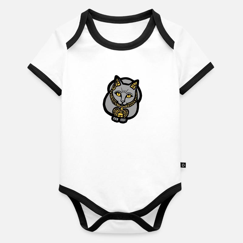 Graue Katze Baby Bio-Kurzarm-Kontrastbody