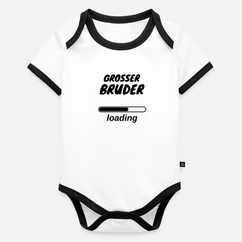 Große Bruder loading Baby Bio-Kurzarm-Kontrastbody