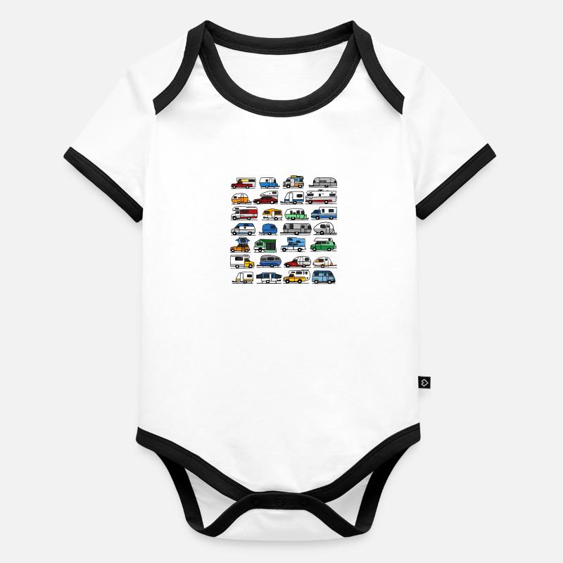 Campsite in different styles Organic Baby Contrasting Bodysuit