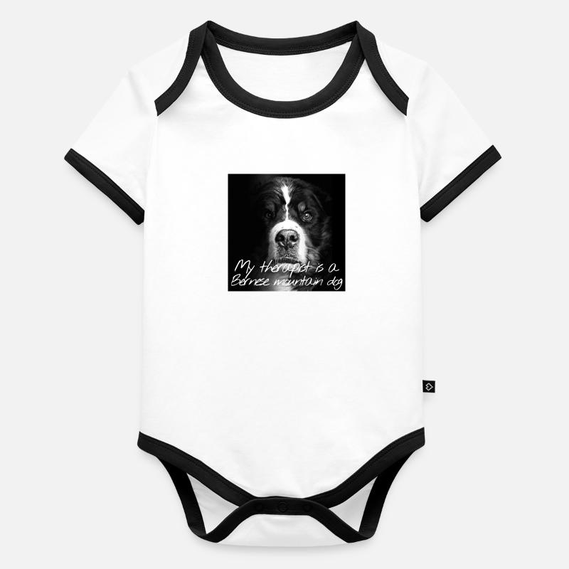 Bernese Mountain Dog Organic Baby Contrasting Bodysuit