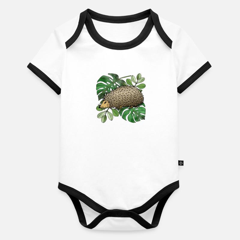 Hérisson Body Bébé bio contrasté manches courtes